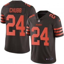 Browns #24 Nick Chubb Brown Men's Stitched NFL Limited Rush Jersey