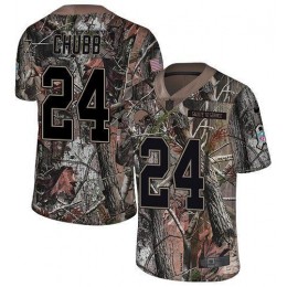 Browns #24 Nick Chubb Camo Men's Stitched NFL Limited Rush Realtree Jersey