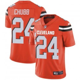 Browns #24 Nick Chubb Orange Alternate Men's Stitched NFL Vapor Untouchable Limited Jersey