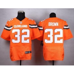 Browns #32 Jim Brown Orange Alternate Men's Stitched NFL New Elite Jersey