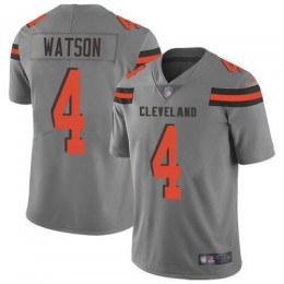 Browns #4 Deshaun Watson Gray Men's Stitched NFL Limited Inverted Legend Jersey