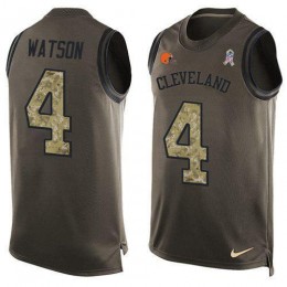 Browns #4 Deshaun Watson Green Men's Stitched NFL Limited Salute To Service Tank Top Jersey