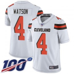 Browns #4 Deshaun Watson White Men's Stitched NFL 100th Season Vapor Limited Jersey