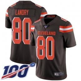 Browns #80 Jarvis Landry Brown Team Color Men's Stitched NFL 100th Season Vapor Limited Jersey