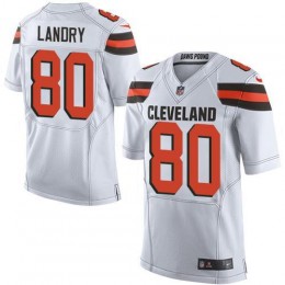 Browns #80 Jarvis Landry White Men's Stitched NFL Elite Jersey