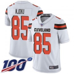 Browns #85 David Njoku White Men's Stitched NFL 100th Season Vapor Limited Jersey