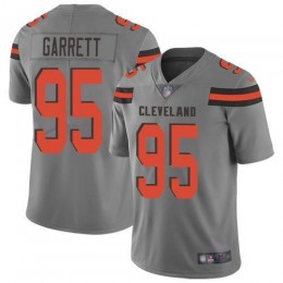 Browns #95 Myles Garrett Gray Men's Stitched NFL Limited Inverted Legend Jersey