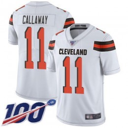 Cleveland Browns #11 Antonio Callaway White Men's Stitched NFL 100th Season Vapor Limited Jersey