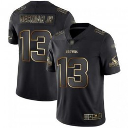 Cleveland Browns #13 Odell Beckham Jr Black/Gold Men's Stitched NFL Vapor Untouchable Limited Jersey