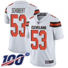 Cleveland Browns #53 Joe Schobert White Men's Stitched NFL 100th Season Vapor Limited Jersey