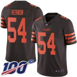 Cleveland Browns #54 Olivier Vernon Brown Men's Stitched NFL Limited Rush 100th Season Jersey