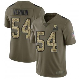 Cleveland Browns #54 Olivier Vernon Olive/Camo Men's Stitched NFL Limited 2017 Salute To Service Jersey