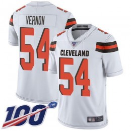 Cleveland Browns #54 Olivier Vernon White Men's Stitched NFL 100th Season Vapor Limited Jersey