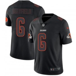 Cleveland Browns #6 Baker Mayfield Black Men's Stitched NFL Limited Rush Impact Jersey