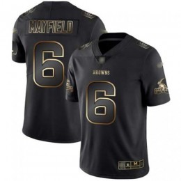 Cleveland Browns #6 Baker Mayfield Black/Gold Men's Stitched NFL Vapor Untouchable Limited Jersey