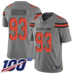 Cleveland Browns #93 B.J. Goodson Gray Men's Stitched NFL Limited Inverted Legend 100th Season Jersey