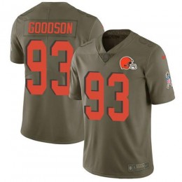 Cleveland Browns #93 B.J. Goodson Olive Men's Stitched NFL Limited 2017 Salute To Service Jersey