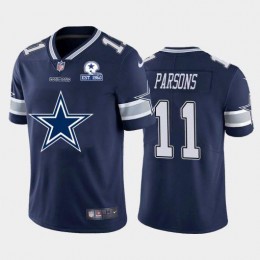 Dallas Cowboys #11 Micah Parsons Navy Blue Men's Big Team Logo With Established In 1960 Patch Vapor Limited NFL Jersey