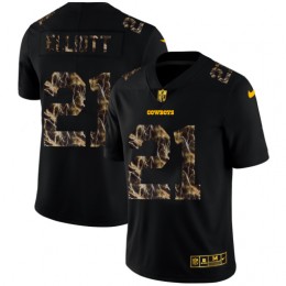 Dallas Cowboys #21 Ezekiel Elliott Men's Black Flocked Lightning Vapor Limited NFL Jersey