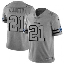 Dallas Cowboys #21 Ezekiel Elliott Men's Gray Gridiron II Vapor Untouchable Limited NFL Jersey