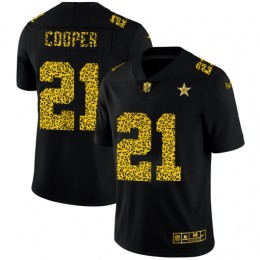 Dallas Cowboys #21 Ezekiel Elliott Men's Leopard Print Fashion Vapor Limited NFL Jersey Black