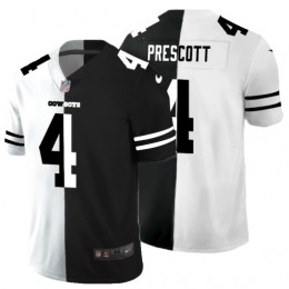 Dallas Cowboys #4 Dak Prescott Men's Black V White Peace Split Vapor Untouchable Limited NFL Jersey