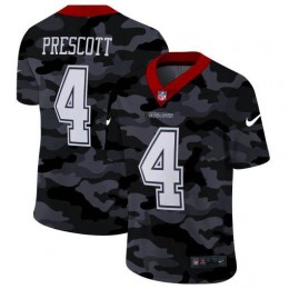 Dallas Cowboys #4 Dak Prescott Men's 2020 Black CAMO Vapor Untouchable Limited Stitched NFL Jersey