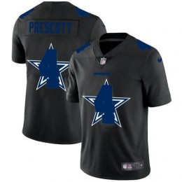 Dallas Cowboys #4 Dak Prescott Men's Team Logo Dual Overlap Limited NFL Jersey Black