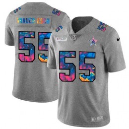 Dallas Cowboys #55 Leighton Vander Esch Men's Multi-Color 2020 NFL Crucial Catch NFL Jersey Greyheather