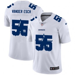 Dallas Cowboys #55 Leighton Vander Esch White Men's Team Logo Dual Overlap Limited NFL Jersey