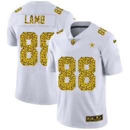 Dallas Cowboys #88 CeeDee Lamb Men's Flocked Leopard Print Vapor Limited NFL Jersey White