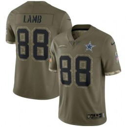 Dallas Cowboys #88 Ceedee Lamb Men's 2022 Salute To Service Limited Jersey – Olive