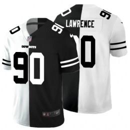 Dallas Cowboys #90 Demarcus Lawrence Men's Black V White Peace Split Vapor Untouchable Limited NFL Jersey