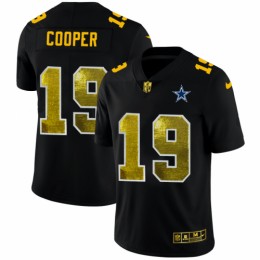Dallas Dallas Cowboys #19 Amari Cooper Men's Black Golden Sequin Vapor Limited NFL Jersey