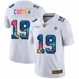 Dallas Dallas Cowboys #19 Amari Cooper Men's White Multi-Color 2020 NFL Crucial Catch Limited NFL Jersey