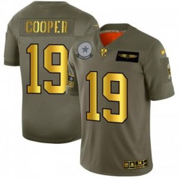 Dallas Dallas Cowboys #19 Amari Cooper NFL Men's Olive Gold 2019 Salute to Service Limited Jersey
