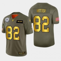 Dallas Dallas Cowboys #82 Jason Witten Men's Olive Gold 2019 Salute to Service Limited NFL 100 Jersey