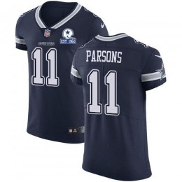 Cowboys #11 Micah Parsons Navy Blue Team Color Men's Stitched With Established In 1960 Patch NFL Vapor Untouchable Elite Jersey