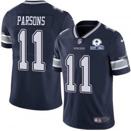 Cowboys #11 Micah Parsons Navy Blue Team Color Men's Stitched With Established In 1960 Patch NFL Vapor Untouchable Limited Jersey