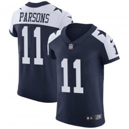 Cowboys #11 Micah Parsons Navy Blue Thanksgiving Men's Stitched NFL Vapor Untouchable Throwback Elite Jersey