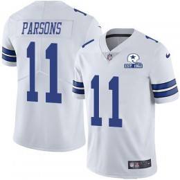 Cowboys #11 Micah Parsons White Men's Stitched With Established In 1960 Patch NFL Vapor Untouchable Limited Jersey
