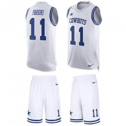 Cowboys #11 Micah Parsons White Team Color Men's Stitched NFL Limited Tank Top Suit Jersey