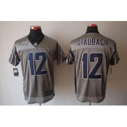Cowboys #12 Roger Staubach Grey Shadow Men's Stitched NFL Elite Jersey