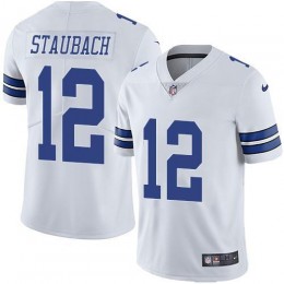 Cowboys #12 Roger Staubach White Men's Stitched NFL Vapor Untouchable Limited Jersey