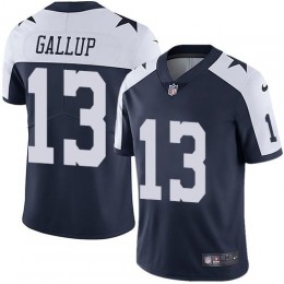 Cowboys #13 Michael Gallup Navy Blue Thanksgiving Men's Stitched NFL Vapor Untouchable Limited Throwback Jersey