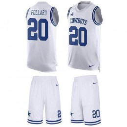 Cowboys #20 Tony Pollard White Men's Stitched NFL Limited Tank Top Suit Jersey
