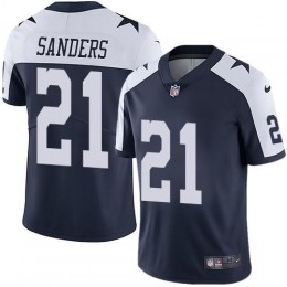 Cowboys #21 Deion Sanders Navy Blue Thanksgiving Men's Stitched NFL Vapor Untouchable Limited Throwback Jersey