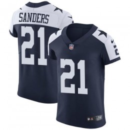 Cowboys #21 Deion Sanders Navy Blue Thanksgiving Men's Stitched NFL Vapor Untouchable Throwback Elite Jersey