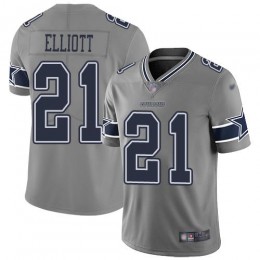 Cowboys #21 Ezekiel Elliott Gray Men's Stitched NFL Limited Inverted Legend Jersey