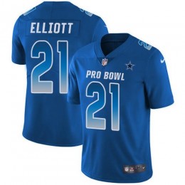 Cowboys #21 Ezekiel Elliott Royal Men's Stitched NFL Limited NFC 2019 Pro Bowl Jersey